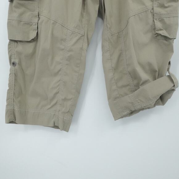 Kuhl Pants Womens 6 Khaki Tan Cargo Capri Outdoor Hiking Utility Roll Leg Pocket - Picture 3 of 16